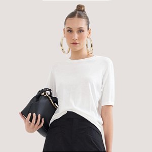 BLUSA COLCCI MC TRICO OFF WHITE FEMININA