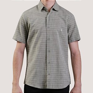 CAMISA DESERT MC SLIM LINHO LISTRADO CINZA MASCULINO