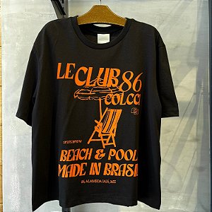 BLUSA COLCCI MC T-SHIRT ALGODAO PRETO FEMININA