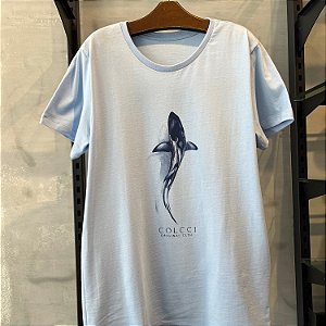 CAMISETA COLCCI MC SLIM ALGODÃO AZUL CLARO MASCULINA