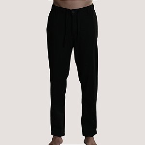 CALÇA DESERT LINHO ESPORTE FINO SLIM PRETO MASCULINA