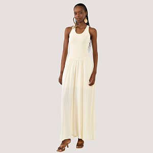 VESTIDO COLCCI REGATA  ALGODÃO OFF WHITE FEMININA