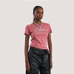 BLUSA COLCCI MANGA CURTA T-SHIRT ROSA FEMININO ADULTO