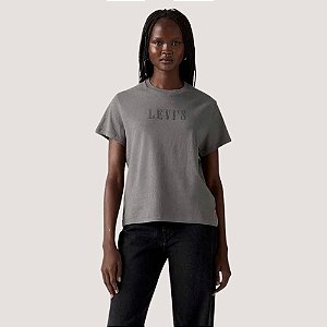 BLUSA LEVIS MANGA CURTA T-SHIRT ALGODÃO CHUMBO FEMININO ADULTO
