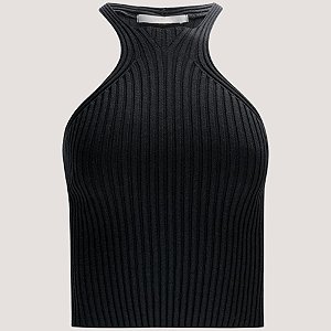 BLUSA LEZ A LEZ REGATA TRICO PRETO FEMININO ADULTO