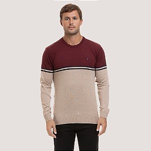 BLUSAO DESERT TRICÔ SUETER BEGE MASCULINO ADULTO