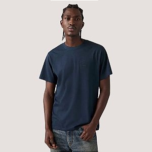 CAMISETA LEVIS MANGA CURTA COMFORT ALGODÃO AZUL OCEANO MASCULINO ADULTO