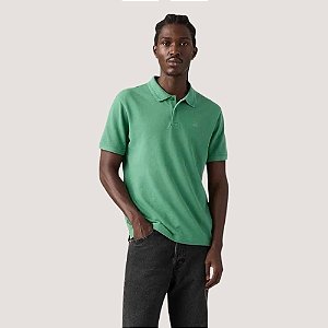 POLO LEVIS MANGA CURTA SLIM PIQUET VERDE MASCULINO ADULTO