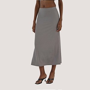 SAIA COLCCI MIDI CANELADA CINZA FEMININO ADULTO