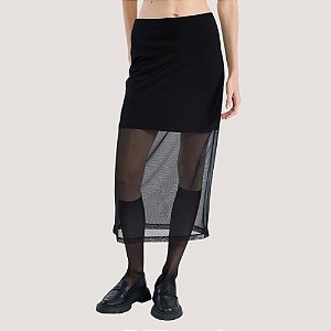 SAIA COLCCI MIDI TULE PRETO FEMININO ADULTO