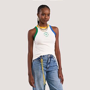 BLUSA COLCCI REGATA CANELADA BRANCO FEMININO ADULTO