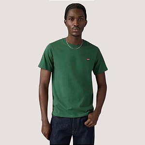 CAMISETA LEVIS MANGA CURTA SLIM ALGODÃO VERDE MILITAR MASCULINO ADULTO