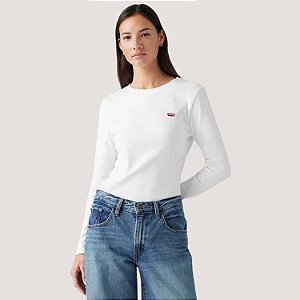 BLUSA LEVIS MANGA LONGA ALGODÃO OFFWHITE FEMININO ADULTO