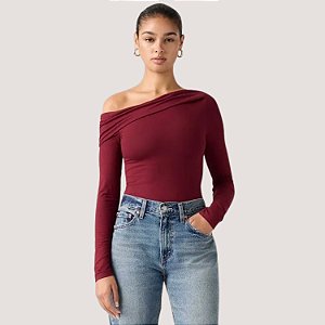 BLUSA LEVIS MANGA LONGA VISCOSE E ELASTANO VINHO FEMININO ADULTO