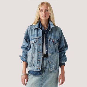 JAQUETA LEVIS JEANS CLARO SEM CAPUZ FEMININO ADULTO