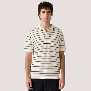 POLO LEVIS MANGA CURTA SLIM PIQUET COM FRISO BRANCO MASCULINO ADULTO