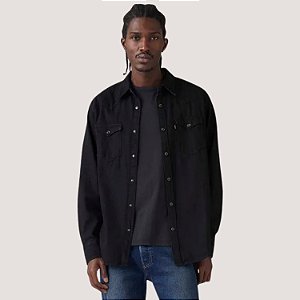 CAMISA LEVIS MANGA LONGA JEANS PRETO MASCULINO ADULTO