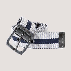 CINTO DESERT LONA DUPLA FACE BRANCO LISTRADO MASCULINO ADULTO