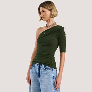BLUSA COLCCI NULA MANGA MALHA CANELADA VERDE  FEMININO ADULTO