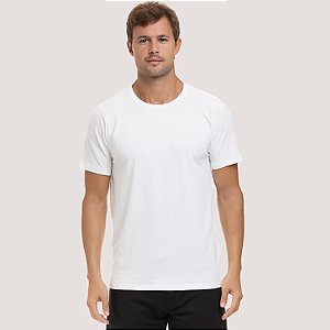 CAMISETA DESERT MANGA CURAT SLIM ALGODÃO E ELASTANO LISO BRANCO MASCULINO ADULTO