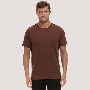 CAMISETA DESERT MANGA CURTA COMFORT ALGODÃO PIMA MARROM MASCULINO ADULTO