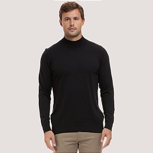 BLUSAO DESERT TRICÔ SUETER GOLA ALTA PRETO MASCULINO ADULTO