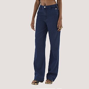 CALÇA COLCCI JEANS MEDIO BRIM BRUTO WIDE LEG FEMININO ADULTO