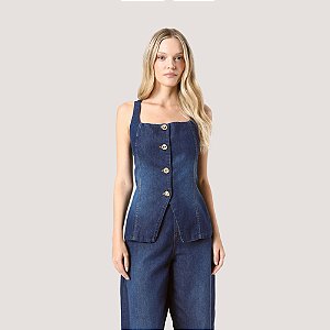 COLETE SLY REGATA JEANS ESCURO COM  ELASTANO FEMININO ADULTO