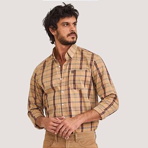 CAMISA TXC MANGA LONGA COMFORT COWTRY ALGODÃO BEGE MASCULINO ADULTO