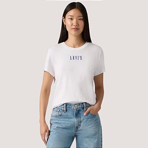 BLUSA LEVIS MANGA CURTA T-SHIRT ALGODÃO BRANCO FEMININO ADULTO