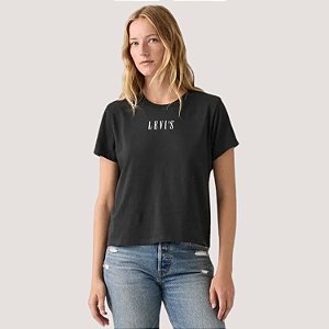 BLUSA LEVIS MANGA CURTA T-SHIRT ALGODÃO PRETO FEMININO ADULTO