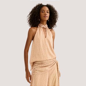 BLUSA LEZ A LEZ FRENTE ÚNICA MISTO BEGE FEMININO ADULTO