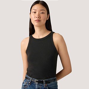 BLUSA LEVIS REGATA ALGODÃO LISA PRETO FEMININO ADULTO