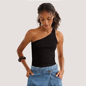 BLUSA LEZ A LEZ NULA MANGA MALHA PRETO FEMININO ADULTO