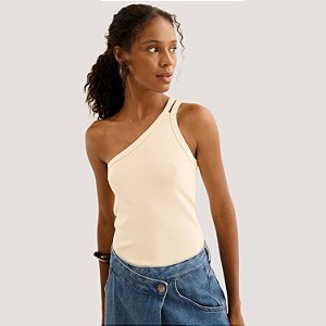 BLUSA LEZ A LEZ NULA MANGA MALHA BEGE FEMININO ADULTO