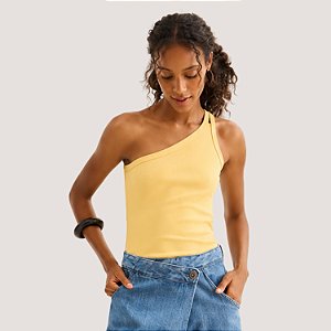 BLUSA LEZ A LEZ NULA MANGA MALHA AMARELO FEMININO ADULTO