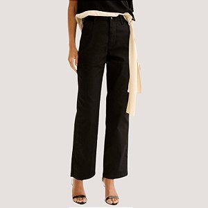 CALÇA LEZ A LEZ BRIM COM ELASTANO COMFOR PRETO FEMININO ADULTO
