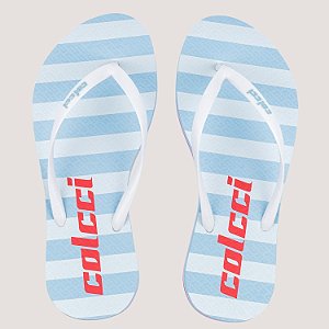 CHINELO COLCCI DEDO ACQUA LISTRADO AZUL CLARO FEMININO ADULTO