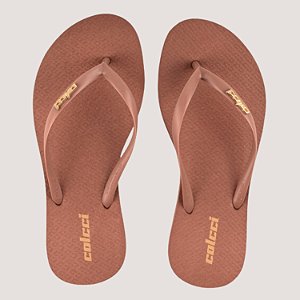 CHINELO COLCCI DEDO ACQUA METAL MARROM FEMININO ADULTO