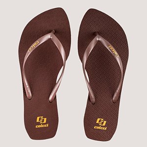 CHINELO COLCCI DEDO ACQUA GLAM MARROM FEMININO ADULTO