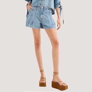 SHORT LEZ A LEZ JEANS CLARO LIOCEL BASIC FEMININO ADULTO