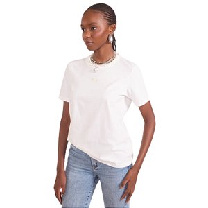 BLUSA COLCCI MANGA CURTA T-SHIRT ALGODÃO OFFWHITE  FEMININO ADULTO