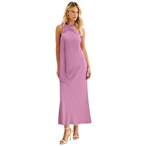 VESTIDO LEZ A LEZ REGATA VISCOSE LONGO ROSA FEMININO ADULTO