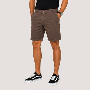 BERMUDA DESERT BRIM COM ELASTANO MARROM ESPORTE MASCULINO ADULTO