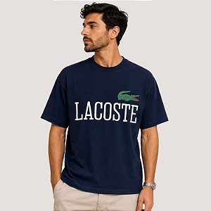 CAMISETA LACOSTE MANGA CURTA COMFORT ALGODÃO AZUL MARINHO MASCULINO ADULTO