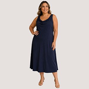 VESTIDO SLY REGATA CREPE AZUL ROYAL FEMININO ADULTO