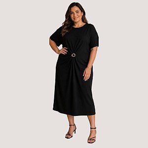 VESTIDO SLY MANGA CURTA MALHA PRETO FEMININO ADULTO
