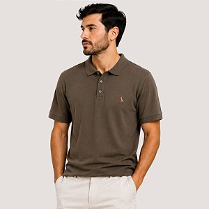 POLO RESERVA MANGA CURTA COMFORT PIQUET LISO VERDE MUSGO MASCULINO ADULTO