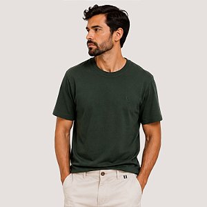 CAMISETA RESERVA MANGA CURTA COMFORT ALGODÃO VERDE MILITAR MASCULINO ADULTO