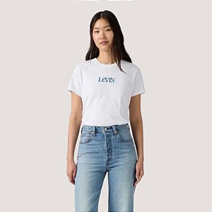 BLUSA LEVIS MANGA CURTA T-SHIRT ALGODÃO BRANCO FEMININO ADULTO